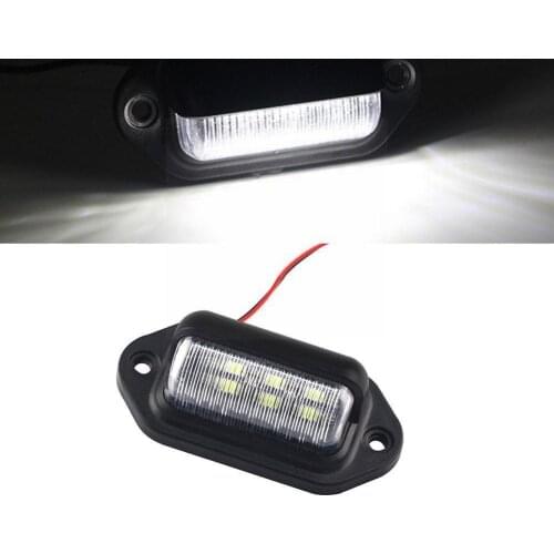 2pcs 6 LED License Number Plate Lights Taillight Cargo Truck Bulbs Trunk White Trailer Tag RV SUV Van Step Boat Car Lamp Y8L1