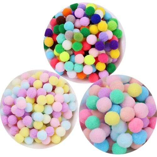 Pompom100PCS Mixed Fluffy Soft Pom Poms Pompoms Ball Furball Handmade for DIY Crafts Home Decor Sewing Supplies