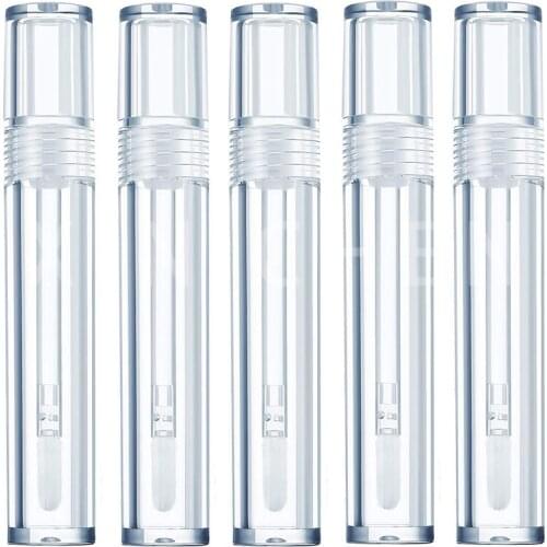 Clear Lip Gloss Tube Empty Lip Balm Bottle Refillable Eyelash Growth Liquid Cosmetic Containers Lipstick Container 5 Pieces 5ml
