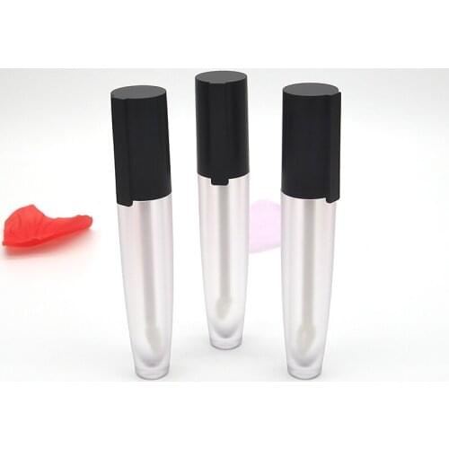 10/30/50pcs 5ml Empty Frosted Lip Gloss Tubes Plastic Lip Balm Tube Lipstick Mini Sample Cosmetic Container With Black Cap