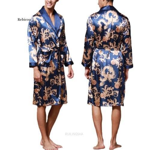 Мужские шелковые халаты Rebicoo China At AliExpress