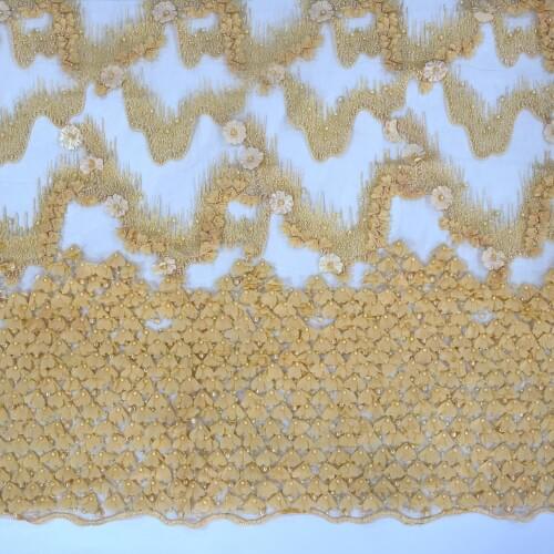 HandWork Heavy Beaded Tulle Lace With Sequins French Pearls Fabrics For Collection HY0793