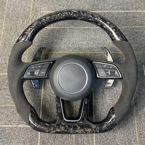 Alcantara Racing Carbon Fiber Steering Wheel Suede For Audi B9 A3 A4 A5 S4 S5 RS3 RS4 RS5