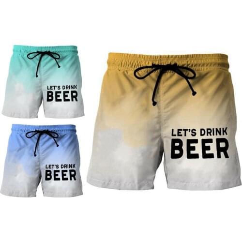 Men Shorts Letters Loose Swimwear Summer Cartoon Drawstring Short Pants for Holiday Men Swimwear Surf Pant Surfing Boardshorts