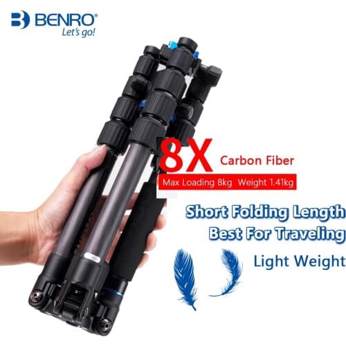 Benro IF19C Tripod Carbon Fiber Portable Reflexed Monopod Camera Stands For Canon Nikon Micro SLR Camera Max Loading 8KG