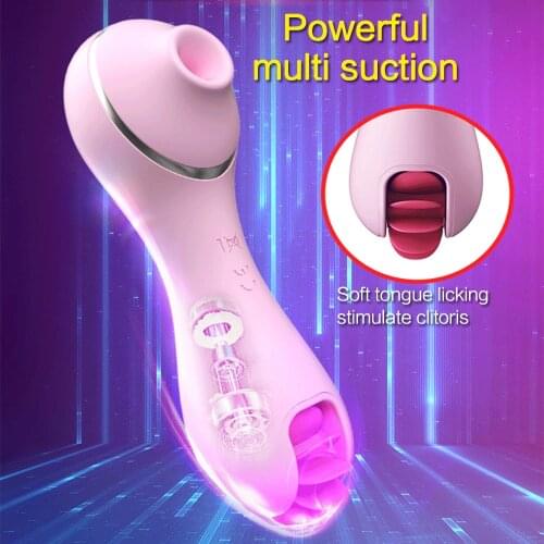 Sucking Vibrator Nipple Sucker Clitoris Masturbator Dildo G-spot Stimulator Licking Tongue Oral Sex Adult Sex Toys for Woman