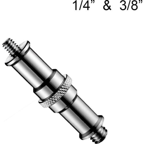 Standard Double Head Threaded Convert Screw Adapter 1/4" Male to 3/8" Male for Camera Tripod Mounting Light stand Ball head