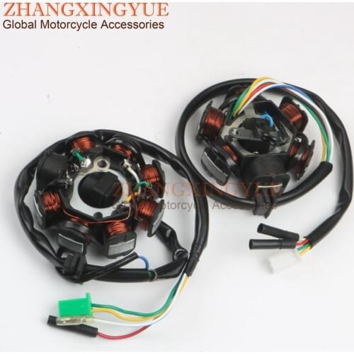 Scooter Ignition Stator 6- 8 coils for REX JINAN QINGQI SHENKE RS SC 125 1000 1100 Speedy 125cc GY6 125cc 150cc 152QMI 157QMJ 4T