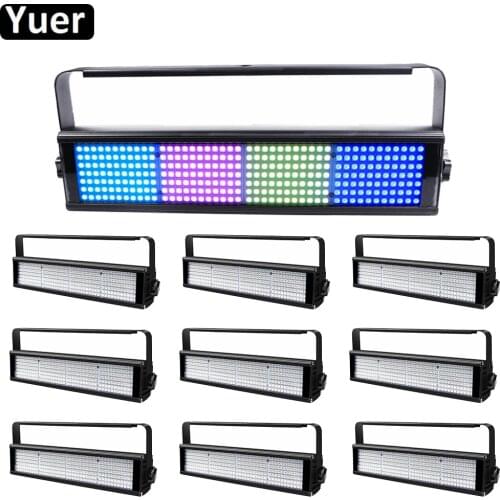 10Pcs/Lot 308Pcs RGB 3IN1 LED Stage Strobe Lighting DMX512 8/11/12/17CH DJ Disco Light Wedding Party KTV Bar Strobe Effect Light