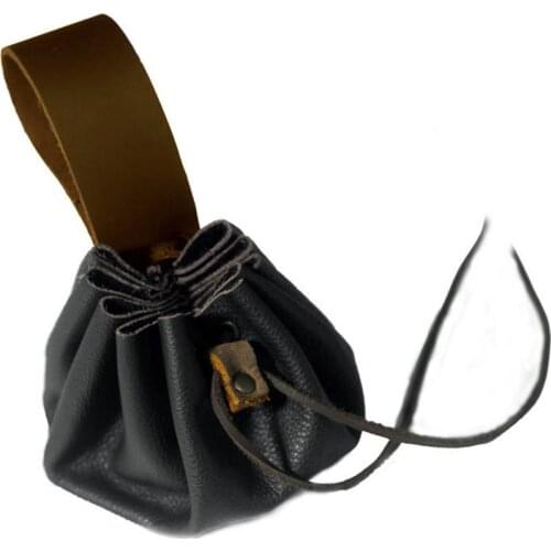 Medieval Renaissance Pouch Bag Viking Costume Accessory Larp Drawstring Coin Purse Vintage Leather Belt Wallet Handbag For Adult