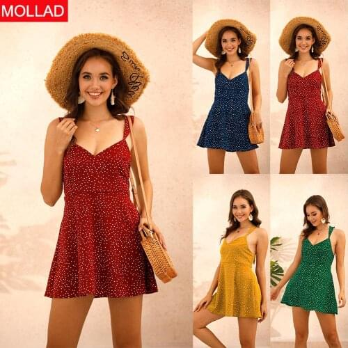 Womens Clothing European and American Hot Dress Summer Polka Dot Brace Dress Women Summer Dresses