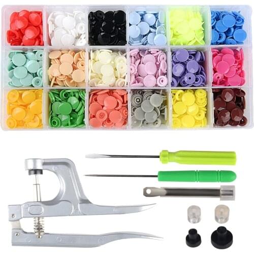1 set Press pliers tools for T3 T5 T8 Kam Button snap fasteners Pliers 18 boxex 360sets T5 Plastic Resin Press Stud Cloth Diaper