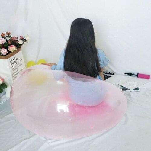 1pc TPR Bubble Ball Large Water Injection Balloon Transparent Soft Rubber Vent Ball Childrens Toy Balloon Party Decoration