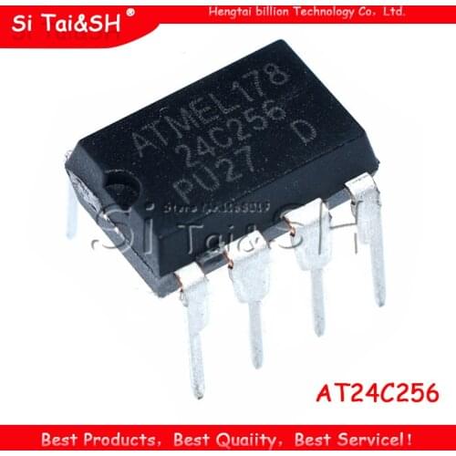 10pcs/lot AT24C256 24C256 AT24C256N 2-Wire Serial EEPROMs IC DIP-8