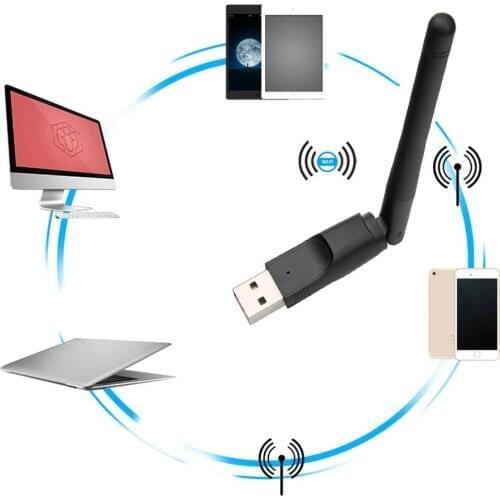 150Mbps Ralink RT5370 Wireless Network Card Mini USB 2.0 WiFi Adapter Antenna PC LAN 802.11 B/g/n WiFi Receiver Dongle