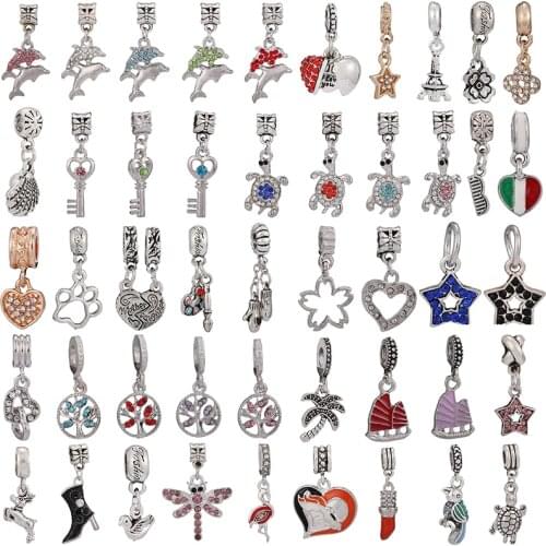 2Pcs/Lot The New Silver-plated Pendant With Beads Is Suitable For Making Branded Ladies Bracelets And Childrens Suit Gifts