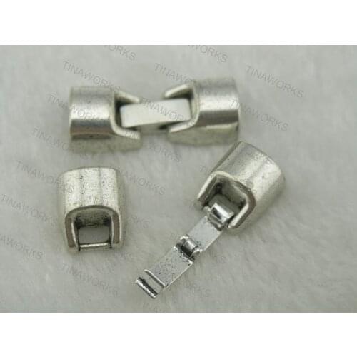 20Set 9.6x6.0mm Half Round Hole Antique Silver Snap Clasp for Half Round Leather--CLP1050