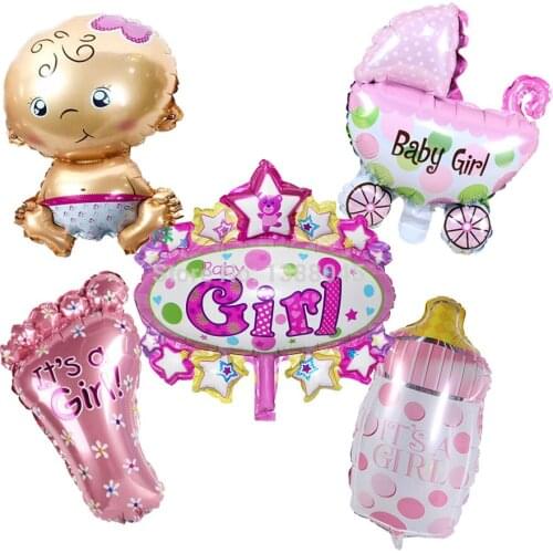 5pcs/lot Mini Baby Shower Balloon Foil Baby Boy Girl Balloons Birthday Party Decoration Baloes De Festa Air Balloons