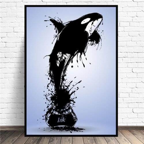 Ink whale Animal Abstract Art Canvas Poster Print Home Decor Painting No Frame