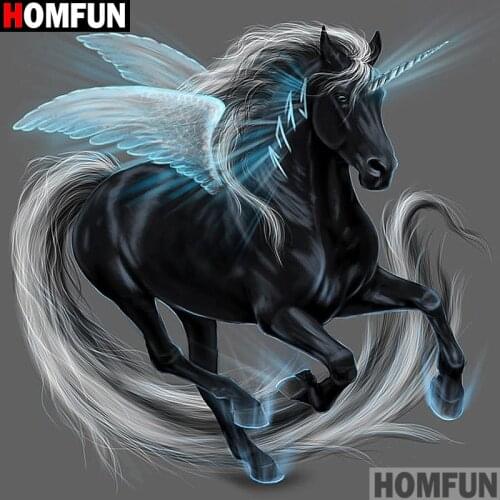 HOMFUN Full Square/Round Drill 5D DIY Diamond Painting "Cartoon unicorn" 3D Embroidery Cross Stitch 5D Home Decor A13665