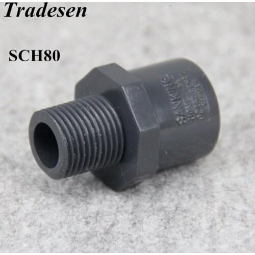 ANSI 1/2" Male Thread To 1/2"(21.3mm) Socket Pipe Straight Connectors NuoNuoWell PVC Garden Irrigation Aquarium Tube Adapter