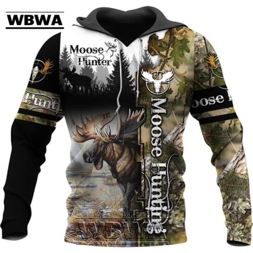 Moose Hunting Camo 3D Print Hoodies men/women Harajuku Fashion Hooded Sweatshirt Autumn Hoody Casual streetwear hoodie