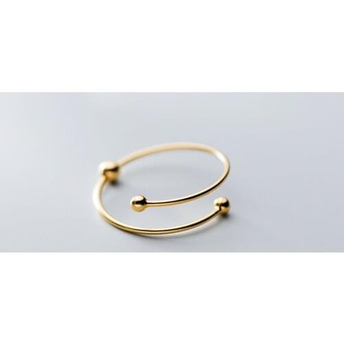 MloveAcc 100% Real 925 Sterling Silver Elegant Bead Finger Rings for Women Sterling Silver Jewelry