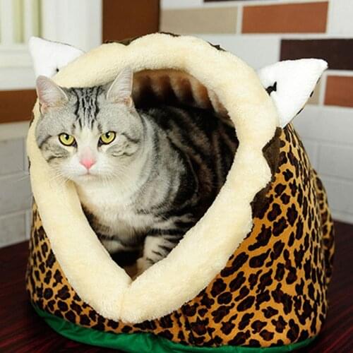 Pet Cat Beds House For Dogs Cat Leopard Lion Deer Shaped Dog Beds For Small Dog Goods For Pets Casetas Para Perros Free shipping