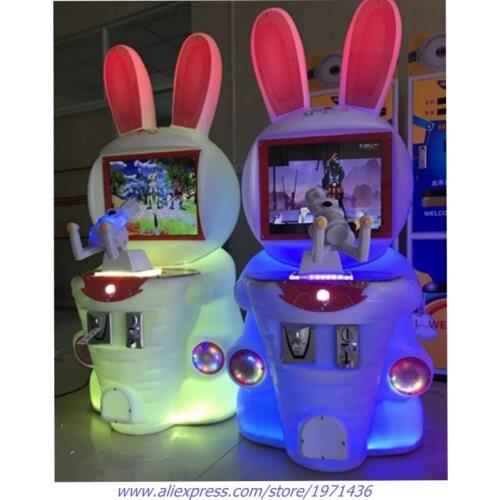 Lovely Rabbit Small Amusement Video Machine Coin Operated Gun Shooting Simulator Arcade Game Machine For Kids