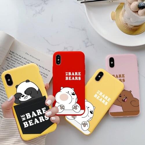 Cartoon Funny Bear Case For iPhone 12 11 Pro Max SE 2020 Soft Silicon Cover For iPhone X XS XR Max 6 6S 7 8 Plus 5 S Coque Shell