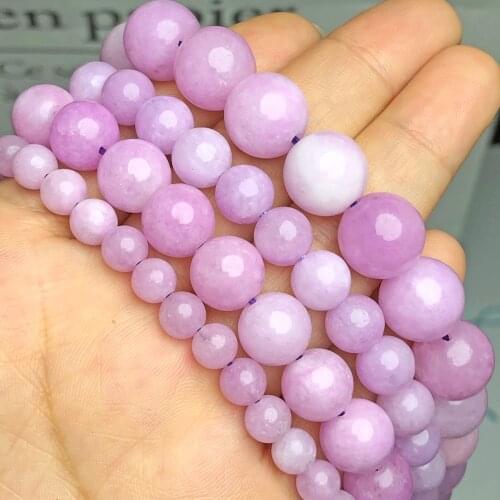 Natural Stone Kunzite Purple Spodumene Beads Round Loose Spacer Beads For Jewelry Making Diy Elegant Bracelet Necklace Earring