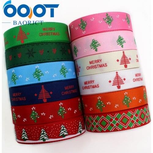 OOOT BAORJCT I-19713-24,16mm,10yards Christmas series Cartoon grosgrain ribbons,bow cap accessories and decorations,DIY material