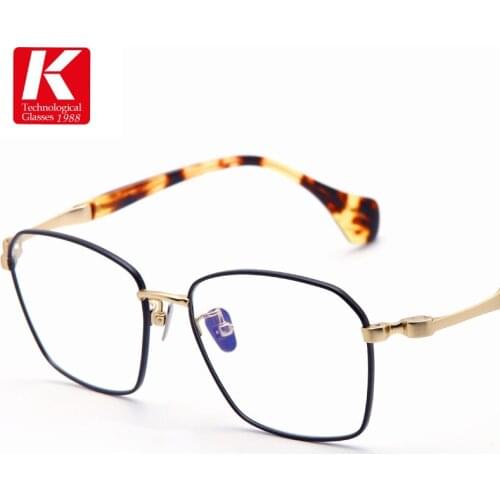 Pure Titanium Glasses Frame New Men Full Frame Optical Myopia Prescription Eyeglasses Women Handmade Acetate Business Eyewear
