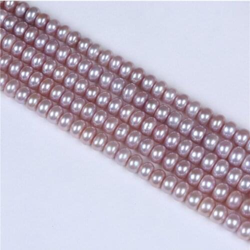 Wholesale AAA Natural 7-8mm Purple Button Pearl Beads Loose 15