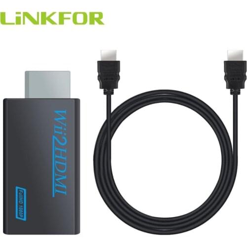 LiNKFOR For Wii to HDMI Converter Adapter With 3.5mm Audio Scales Wii Signal to 720p & 1080p HD HDTV For Nintendo Wii