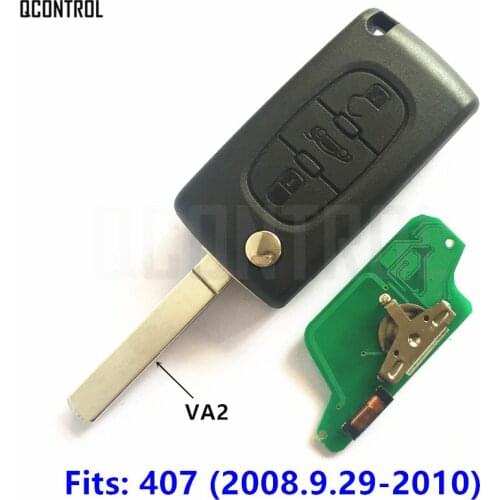 QCONTROL Remote Key 3 Buttons Fit for PEUGEOT 407 (2008.9.29 - 2010) SW Coupe Sedan Part Number 6490R5 / 6490R4