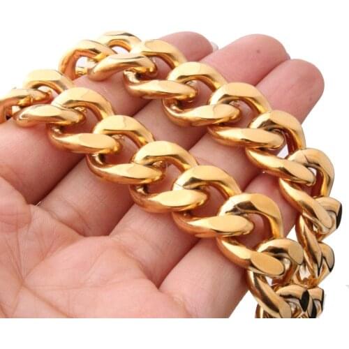 Granny Chic Cuban Thick Chain Choker Necklaces for Men Fashion Jewelry Personalize Statement Male Accessories 13/15mm