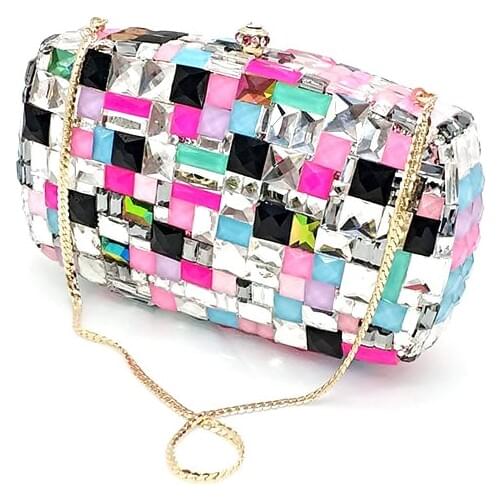 Bridal wedding party clutches women evening party diamonds glasses full crystal clutches purses