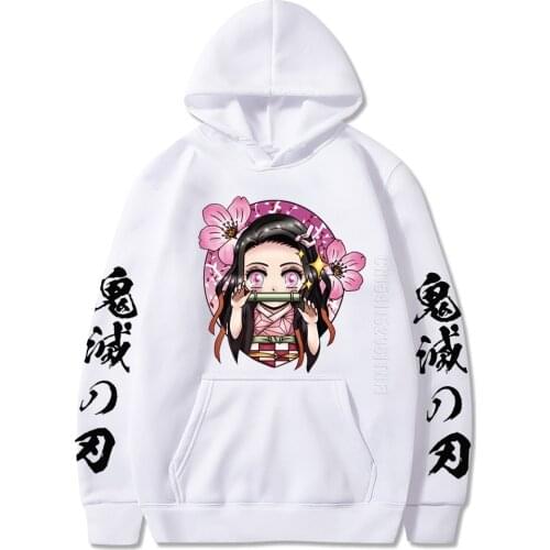 Demon Slayer Kamado Nezuko Japan Anime Print Pullovers Hoodie Loose Hip Hop Streetwear Sweatshirt Harajuku Women/Man Hoodie