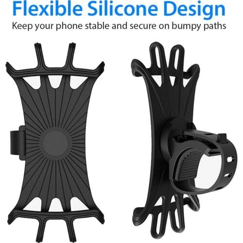 Universal Bicycle Mobile Phone Holder for Mobile Cell Phone GPS Silicone Motorcycle Bike Cycling Handlebar Stand Support Bracket