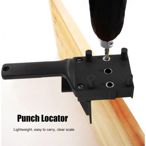 Vertical Pocket Punch Locator Wood Dowelling Jig Kit Hole Locator Handheld Drill Guide Puncher Woodworking Carpentry Tools