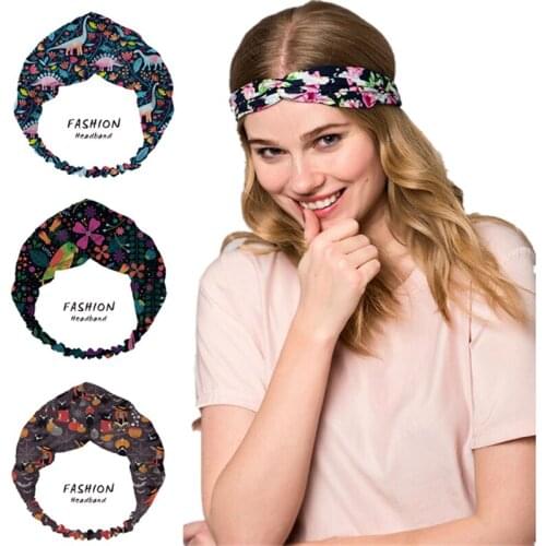 Women Dinosaur Print Bandanas HairBands Turban Headwear Head Wrap Women Hair Accessories for Women girls Hair Bands ladies Hoop
