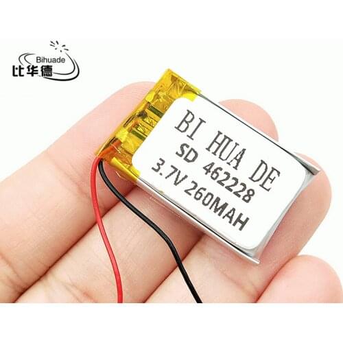 1pcs/Lot 3.7V,260mAH,[462228] Polymer lithium ion / Li-ion battery for SMART WATCH,bluetooth earphone,mp4,mp3,GPS,(A1 CELL)