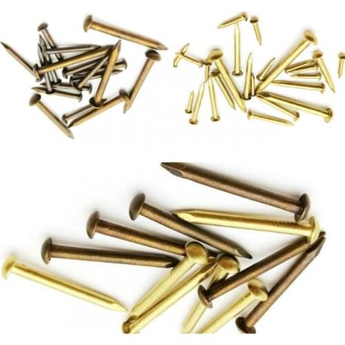 10-100pcs Brass Bronze Diameter 1.2-3mm Iron Small Mini Round Head Nail Tack for Jewelry Chest Box Case Hinge Furniture Drum
