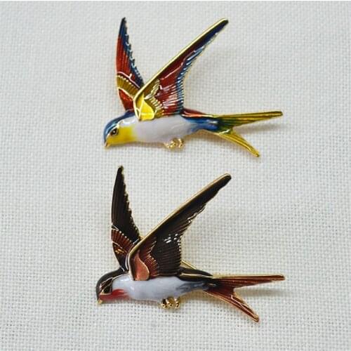 2020 new Japanese and Korean style cute Enamel Swallow personality fashion animal brooch female