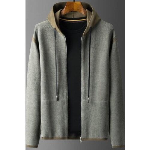 2021 classic Autumn Men Jacket Hooded Jacquard Zipper Cardigan Fashion Casual Computer Knitted Thick Sweater Plus Size ML-3XL4XL