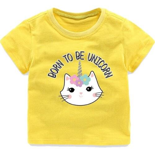 2021 Christmas Boys Girls Short Sleeves T-Shirts Childrens Tshirt Pink Cat T Shirt Baby Girl Tops Kids Tees Girls Tops