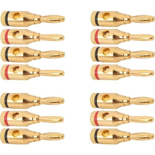 7 Pairs, Open Screw Banana Plugs for Speaker Cable