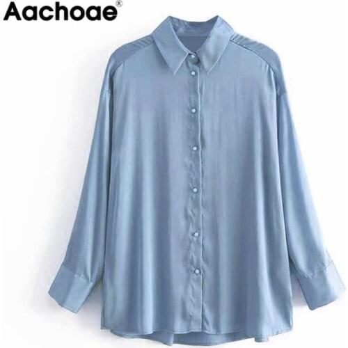 Атласные блузки Aachoae China At AliExpress