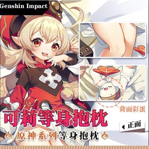 Anime Game Genshin Impact Mondstadt Klee Theme Cosplay Dakimakura 2WAY Hugging Body Pillow Case Japanese Otaku Pillow Cover